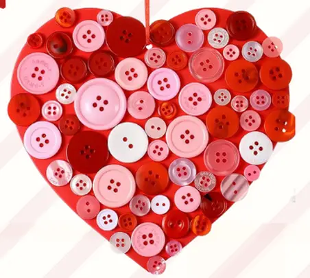 craft heart covered in buttons